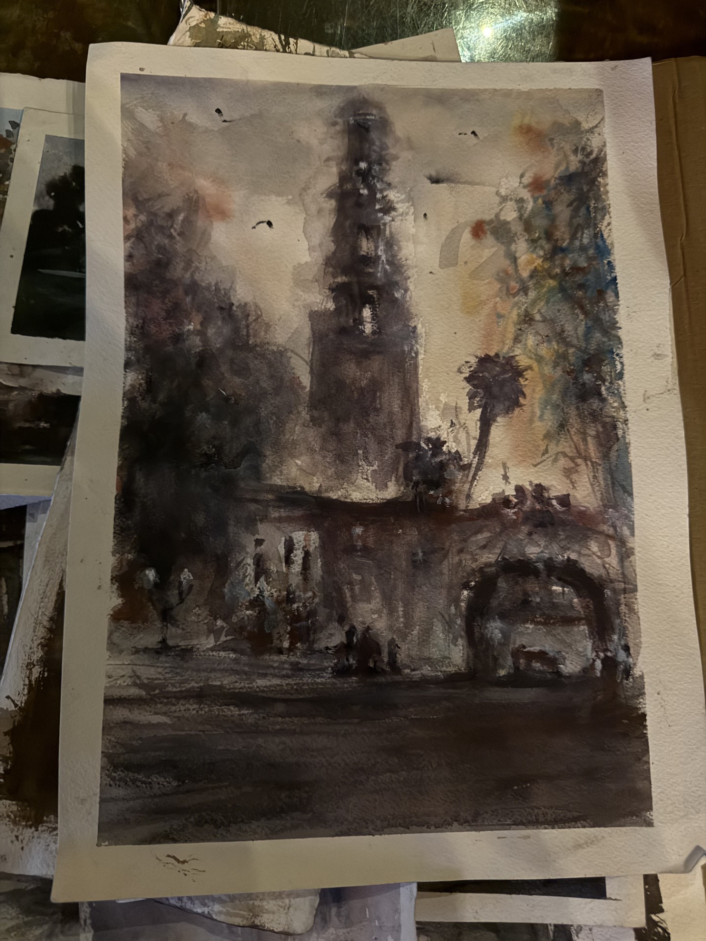 Balboa Park Tower — original watercolor by Tony Trowbridge, Balboa Park