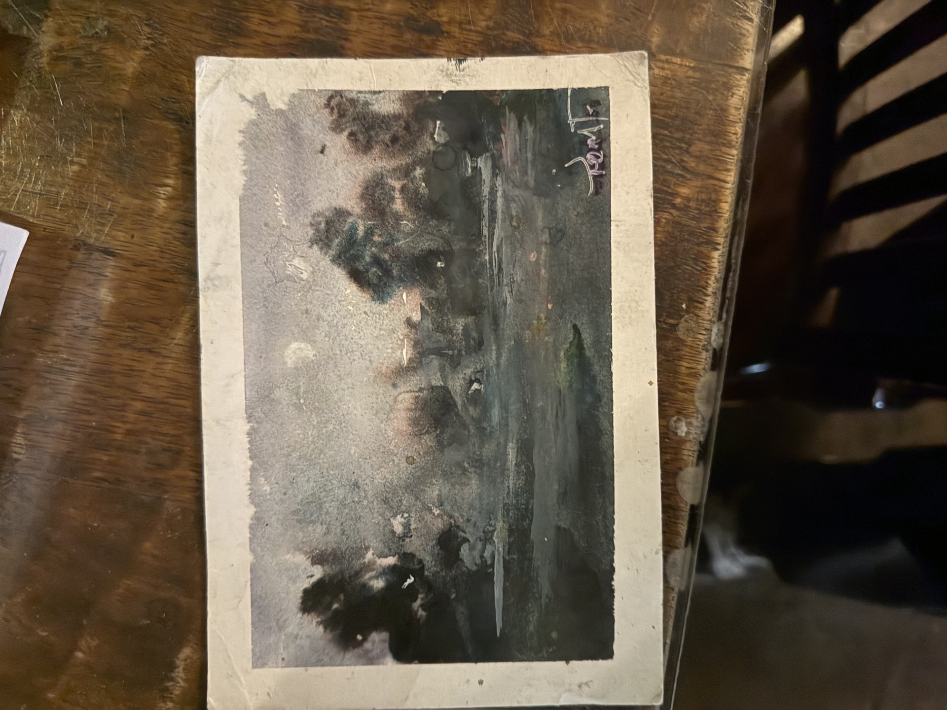 Moody Seascape — original plein air watercolor by Tony Trowbridge, Ocean Beach Pier