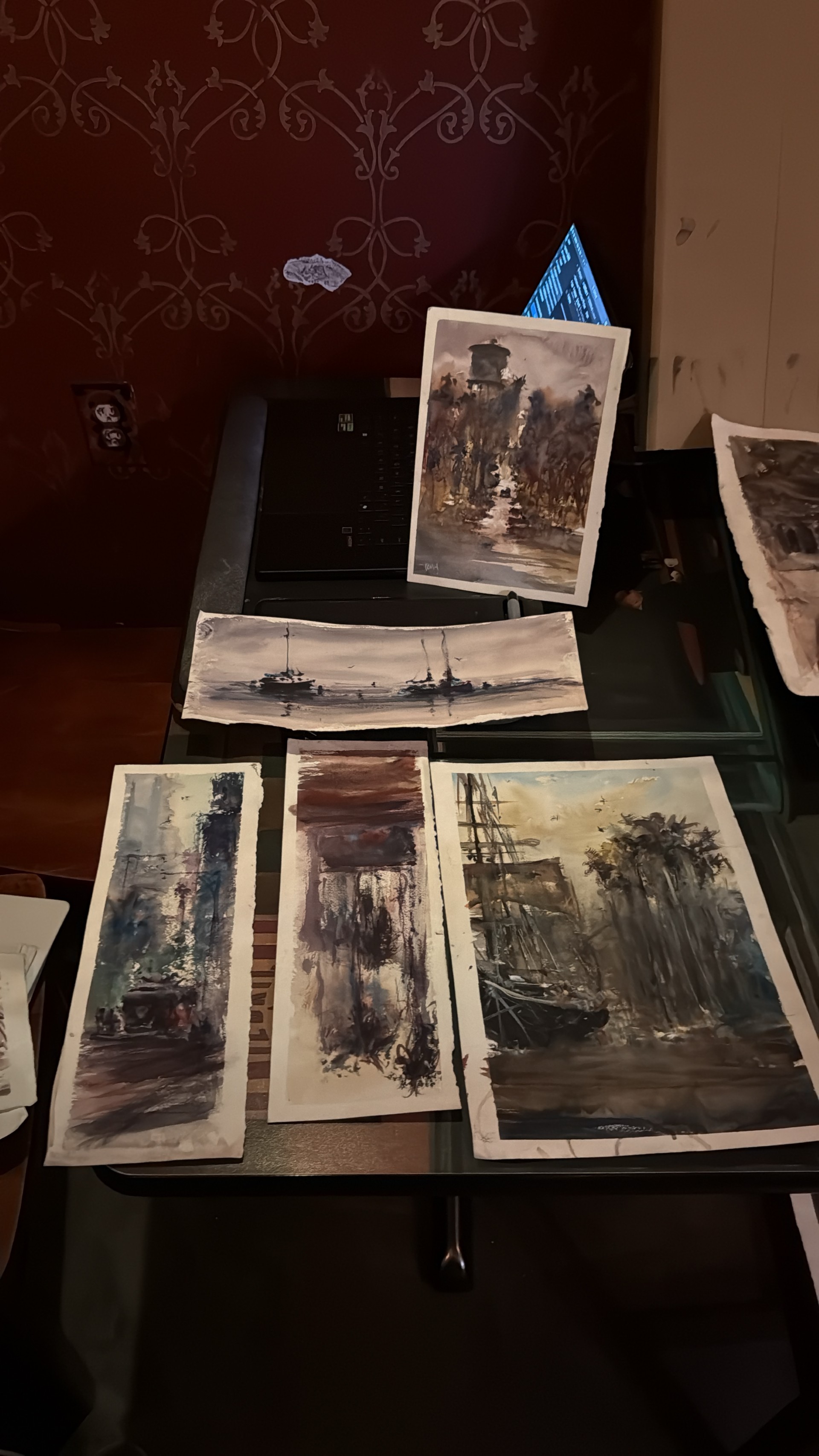 Small Prints Collection — original plein air watercolor by Tony Trowbridge, Various, San Diego